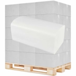 1 Palette = 40 Kart. Papierhandtücher, V-Falz, 2-lagig, hochweiß, Zellstoff, 22,7 x 21 cm, 4.000 Blatt pro Karton